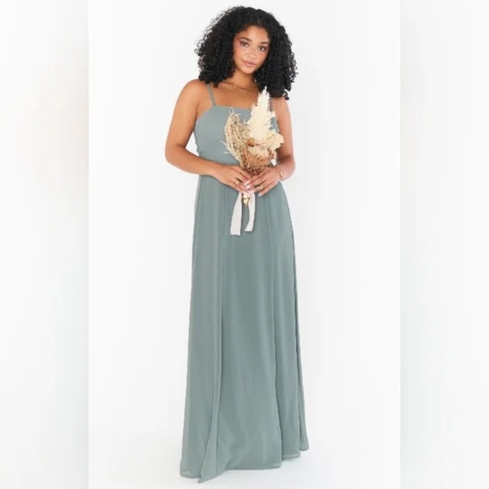 Show Me Your MuMu Lauren Tie Sage Maxi Dress Size S